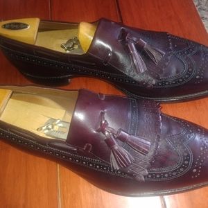 Allen Edmonds Mens Arlington Burgundy Slipon Tassel  Loafer 12D